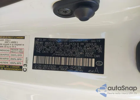 2019 Lexus Rc 300 F Sport z USA, uszkodzony, nr VIN JTHHA5BCXK5009720